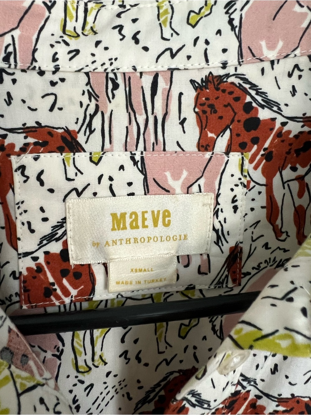 Anthropologie Maeve The Bettina Shirt Dress Horse Print Women's Size XS - Picture 8 of 8